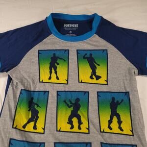 Fortnight Graphic Long Sleeve Crew Neck T-Shirt Youth Boys Size 8 Blue